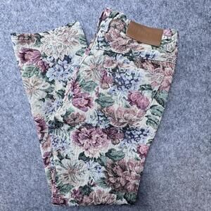 Pleasures Jeans Mens 32x29 Multicolor Floral Tapestry Straight Leg Pants Casual